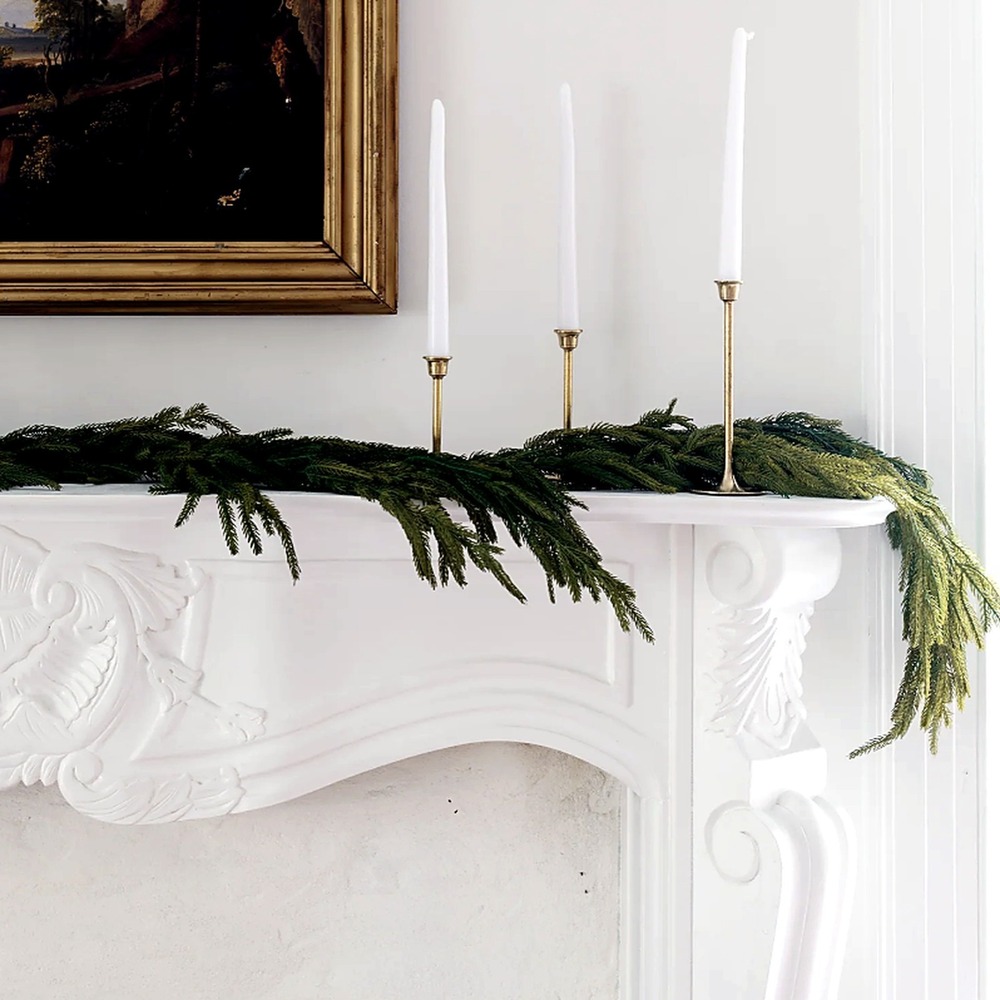 Afloral Christmas Norfolk Pine Garland 60in Real Touch Greenery - PACK OF 3
